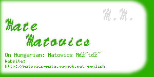 mate matovics business card
